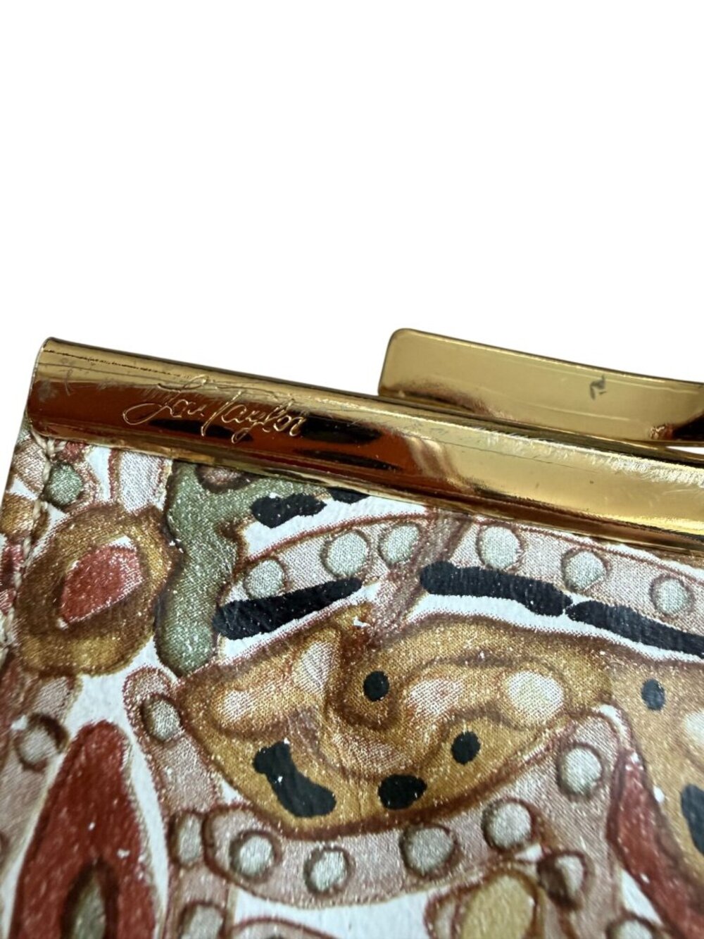 LORI TAYLOR Vintage Paisley Kisslock Coin Pouch Wallet - Picture 9 of 10